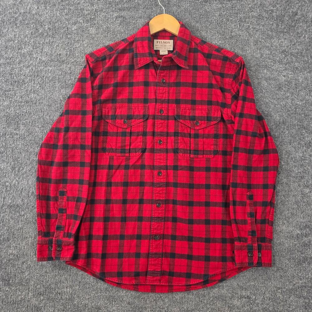Filson Shirt Mens Small Alaskan Guide Flannel Plaid Button Up Red Workwear